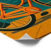 Vintage Amsterdam Netherlands Canals & Bicycle ポスター (角)