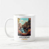 Vintage Amsterdam Netherlands Painting コーヒーマグカップ (左)