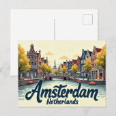 Vintage Amsterdam Scenes ポストカード (正面/裏面)