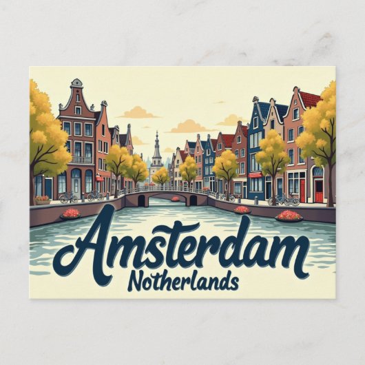 Vintage Amsterdam Scenes ポストカード (正面)