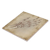 Vintage Anatomical Hand Bones Ink Drawing Sepia タイル (側面)