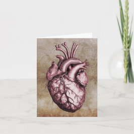 Vintage anatomical illustration of the human heart カード