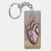 Vintage anatomical illustration of the human heart キーホルダー (正面左)
