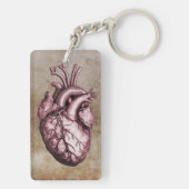 Vintage anatomical illustration of the human heart キーホルダー (裏面)