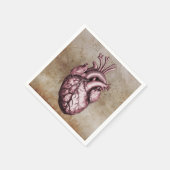 Vintage anatomical illustration of the human heart スタンダードカクテルナプキン (角)