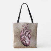 Vintage anatomical illustration of the human heart トートバッグ (裏面)