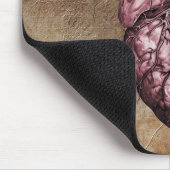 Vintage anatomical illustration of the human heart マウスパッド (コーナー)