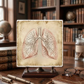 Vintage Anatomical Lungs Illustration Sketch タイル