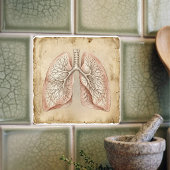Vintage Anatomical Lungs Illustration Sketch タイル