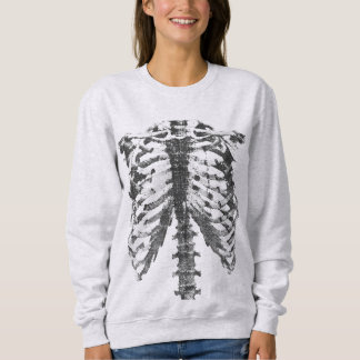 Vintage Anatomical Rib Cage Sketch Design スウェットシャツ