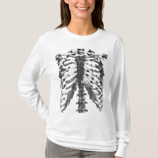 Vintage Anatomical Rib Cage Sketch Design Tシャツ