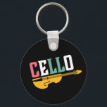 Vintage and Retro Cello Player Musician キーホルダー<br><div class="desc">Vintage retro orchestra music fan design for those playing string musical instrument in a music band or symphony. Cool classical music lover merchandise for cellist, musician and artist. Perfect for cello music teacher, orchestra fan and those who love to play cello or just love music. Great souvenir, Christmas gift and...</div>