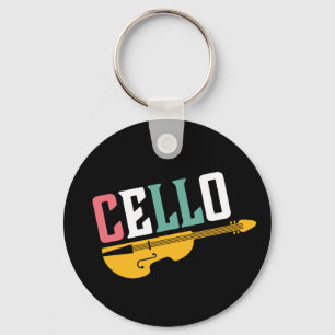 Vintage and Retro Cello Player Musician キーホルダー