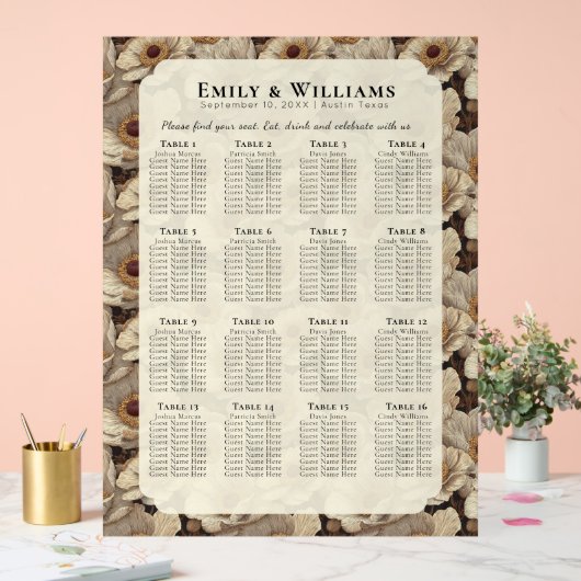 Vintage Anemones Accent Garden Wedding アクリルサイン (ウェディング)