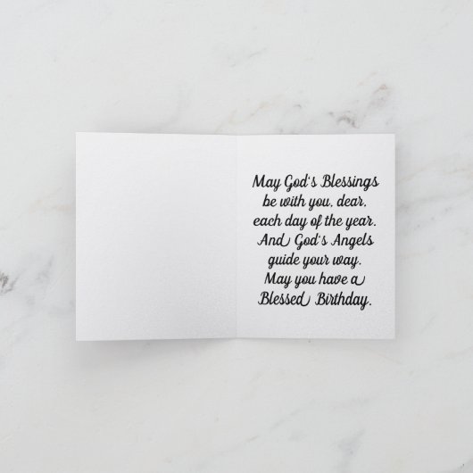 Vintage Angel Birthday Greeting Card カード (内部)