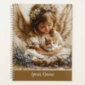 Vintage Angel + Cat Planner Personalize Your Name プランナー手帳 (正面)