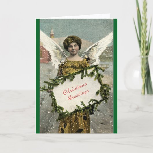 Vintage Angel Christmas Greeting Holiday Card シーズンカード (正面)