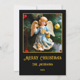 Vintage Angel Christmas Photo Card シーズンカード