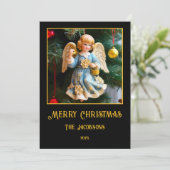 Vintage Angel Christmas Photo Card シーズンカード (スタンド正面)