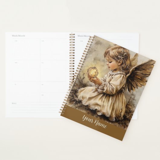 Vintage Angel Planner - Personalize Your Name プランナー手帳 (ディスプレー)