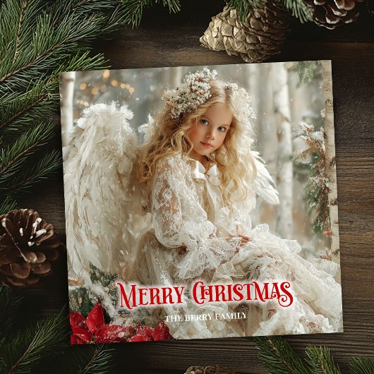 Vintage angel printable Christmas warm greeting  シーズンカード