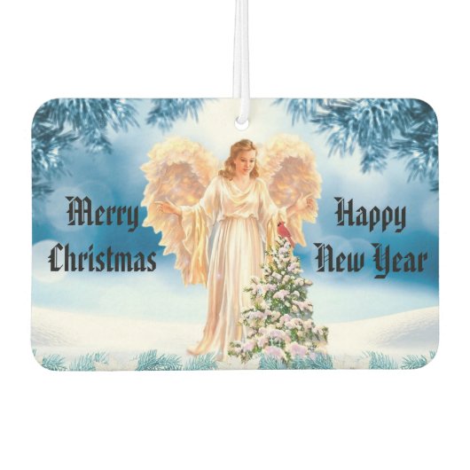 Vintage Angel With Tree Air Freshener カーエアーフレッシュナー (正面)