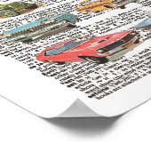 Vintage antique car poster  ポスター (角)