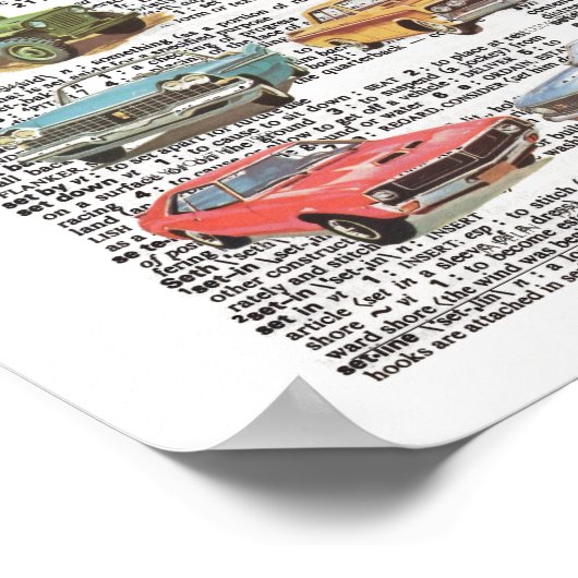 Vintage antique car poster ポスター (角)