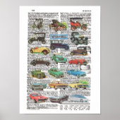 Vintage antique car poster ポスター (正面)