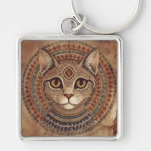 Vintage, Antique Cat, Ancient Greece Style キーホルダー (正面)