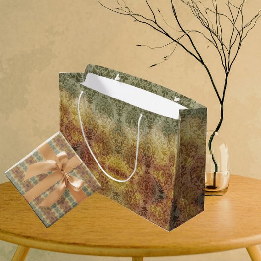 Vintage Antique Damask All Occasion  ラージペーパーバッグ