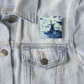 Vintage Antique Delft Blue Tile - Windmill 缶バッジ (インサイチュ)