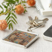 Vintage, Antique Elephant,Batik Pattern キーホルダー (側面)