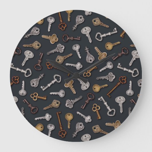 Vintage & Antique Keys ラージ壁時計 (正面)