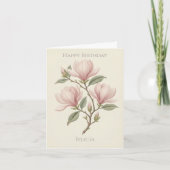 Vintage Antique Magnolia Elegant Custom Birthday  カード (正面)