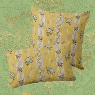 Vintage Antique Wallpaper Yellow クッション