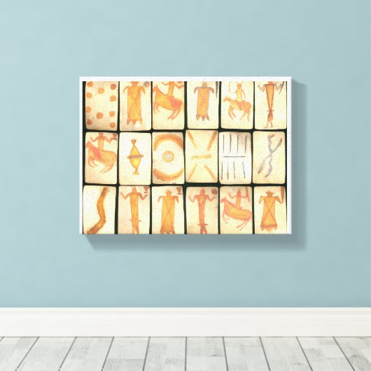 "Vintage Apache Drawings" キャンバスプリント (インサイチュ (ウッドフロア))