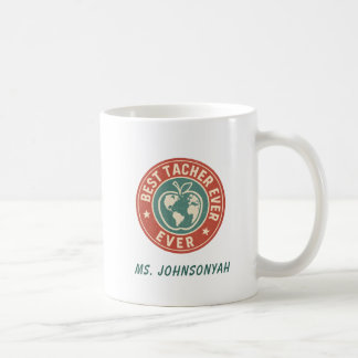 Vintage Apple Circular Best Teacher Ever Badge コーヒーマグカップ