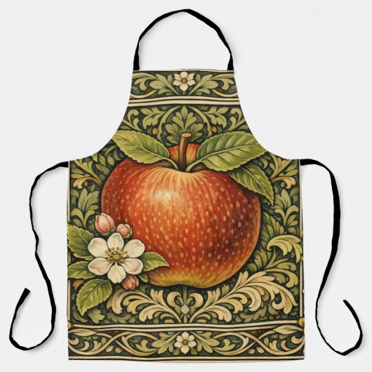 Vintage apple painting  エプロン (正面)