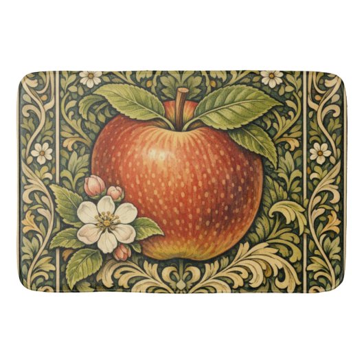 Vintage apple painting  バスマット (正面)