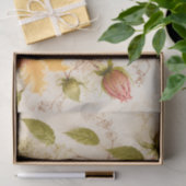 Vintage apricot Orchid Botanical Decoupage Paper  薄葉紙 (ギフト)