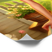 Vintage April Pin-Up Spring Garden Poster ポスター (角)