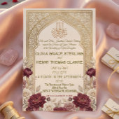 Vintage Arabesque Arch Bismillah Calligraphy 招待状