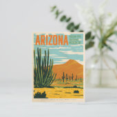 Vintage Arizona Desert Cactus  ポストカード (スタンド正面)