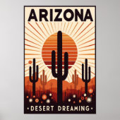 Vintage Arizona Desert Dreaming Poster ポスター (正面)