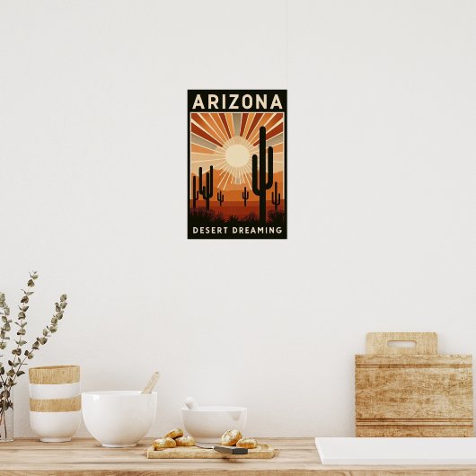 Vintage Arizona Desert Dreaming Poster ポスター (キッチン)