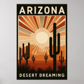 Vintage Arizona Desert Dreaming Poster ポスター (正面)