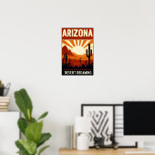 Vintage Arizona Desert Dreaming Poster ポスター (ホームオフィス)
