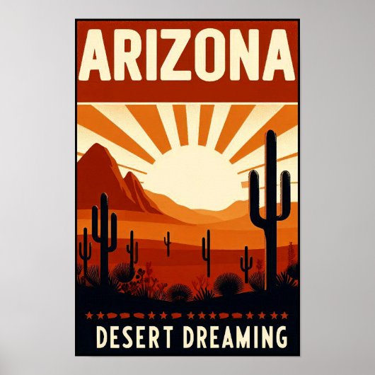 Vintage Arizona Desert Dreaming Poster ポスター (正面)