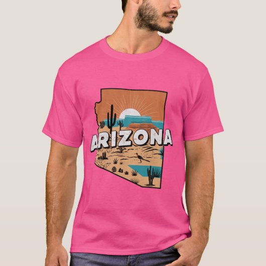 Vintage Arizona Desert Travel Poster Tシャツ (正面)